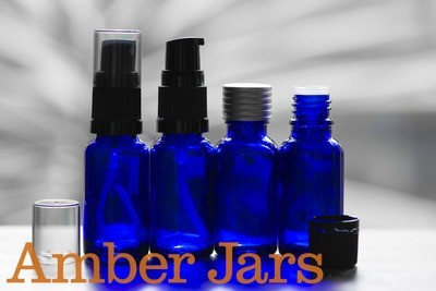 20ml Blue Glass Bottle with Fine Spray Mist or Gel / Serum Pump