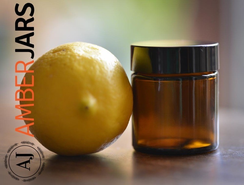 30ml Amber Glass Jar with Black Wadded Lid
