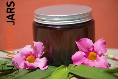24 x 500ml Glass Amber Jars with Aluminium Wadded Lid.
