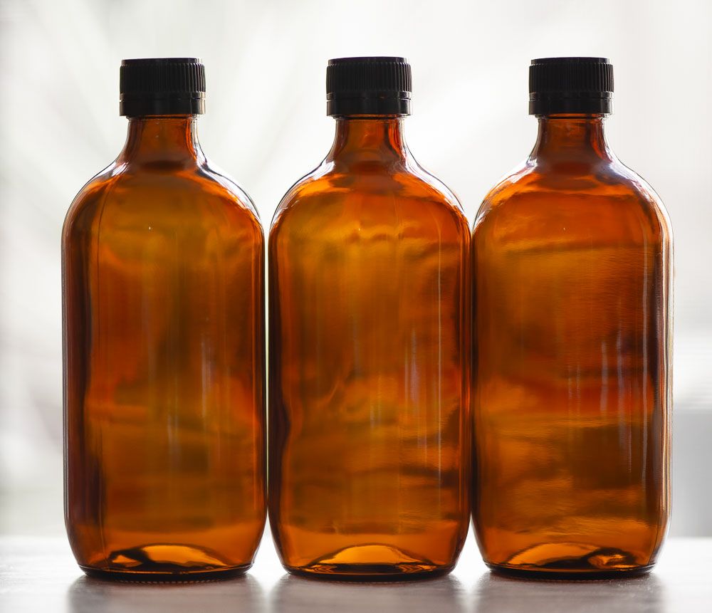 500ml Amber Glass Bottle with Tamper Tell Wadded cap