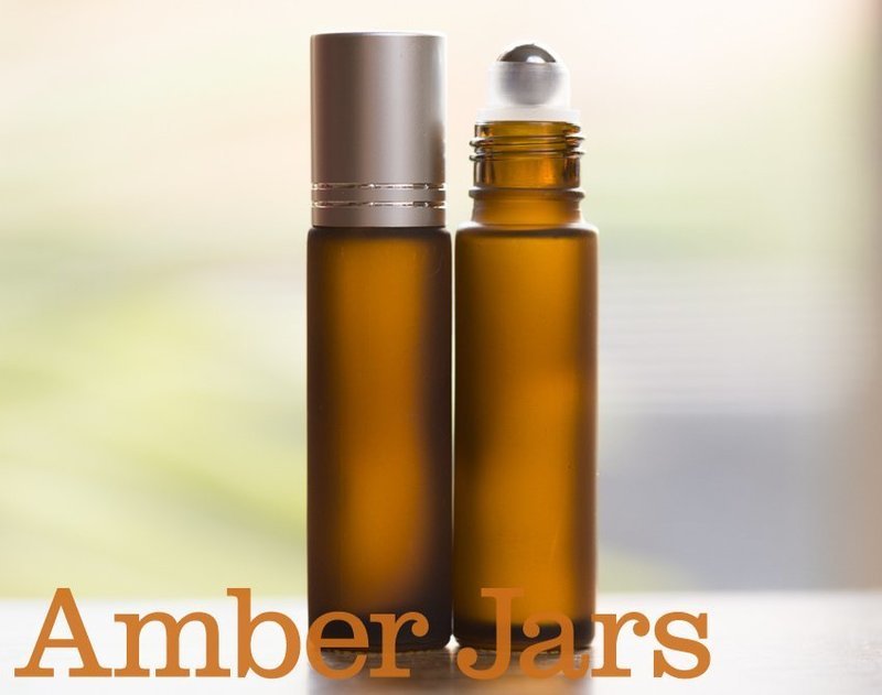 10ml Frosted Amber glass Roller ball Bottle Stainless Steel ball- Aromatherapy / perfume S