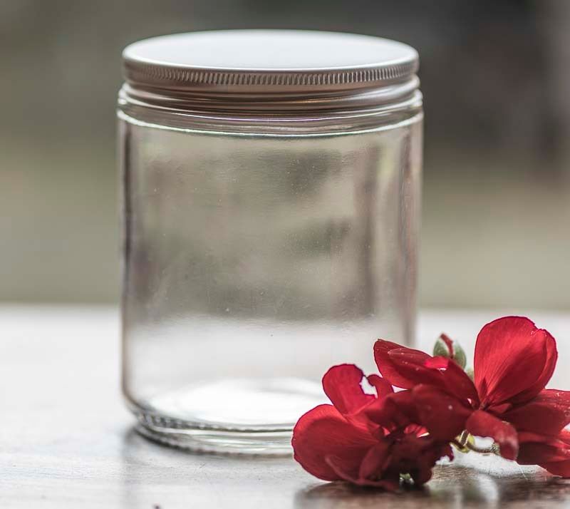 100 x 250ml Clear Glass Jar with silver Aluminium wadded lid