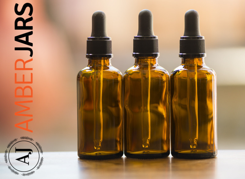 50ml Amber Glass Bottle Black Dropper - Pipette Aromatherapy tincture serum