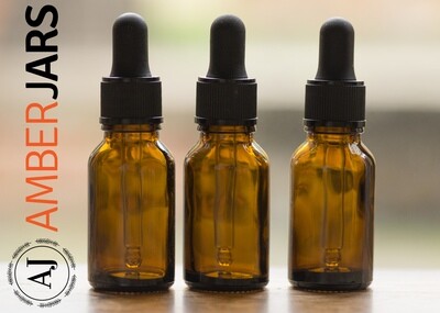 15ml Amber Glass Bottle Black Dropper - Pipette Aromatherapy tincture serum
