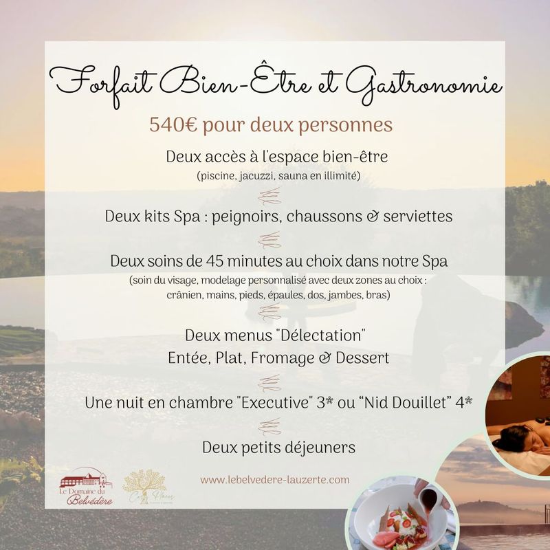 Forfait &quot;Bien-Être &amp; Gastronomie&quot;