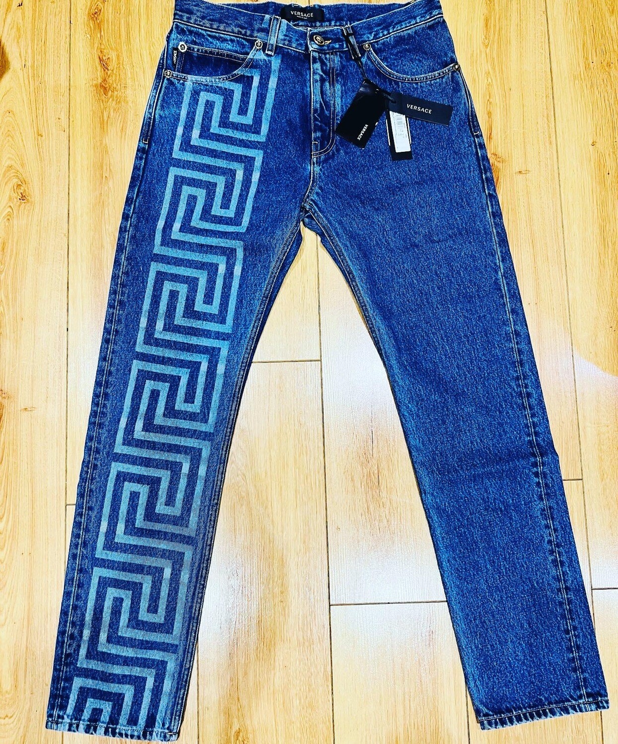 VERSACE GRECA MOTIF DENIM (BLUE) Mack &amp; Co LONDON