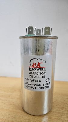CAPACITOR ACEITE 40+5MF 370/440V MARCA: MAXWELL