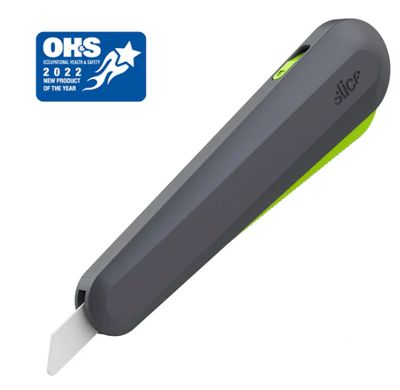 Cutter autorretráctil con mango tipo gatillo