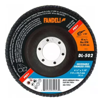 DISCO FLAP ZIRCONIO FANDELI 4 1/2" DL502