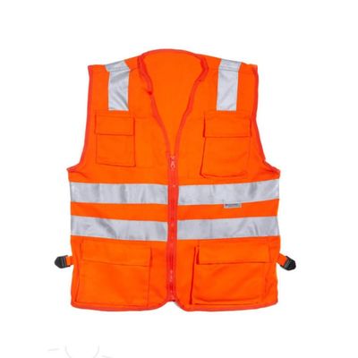 Chaleco naranja con cinta reflectiva DRILL