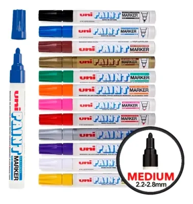 MARCADOR DE METAL PAINT MARKET UNI PAINT PX18 NEGRO