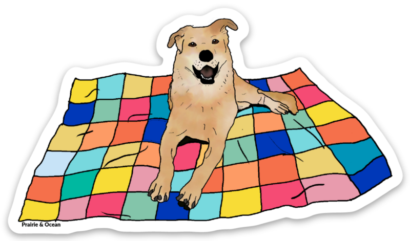 #dogsonquilts sticker