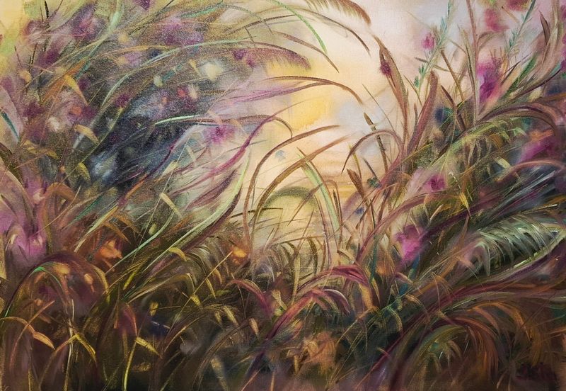 Saulriets rudenī /eļļa 50x70/