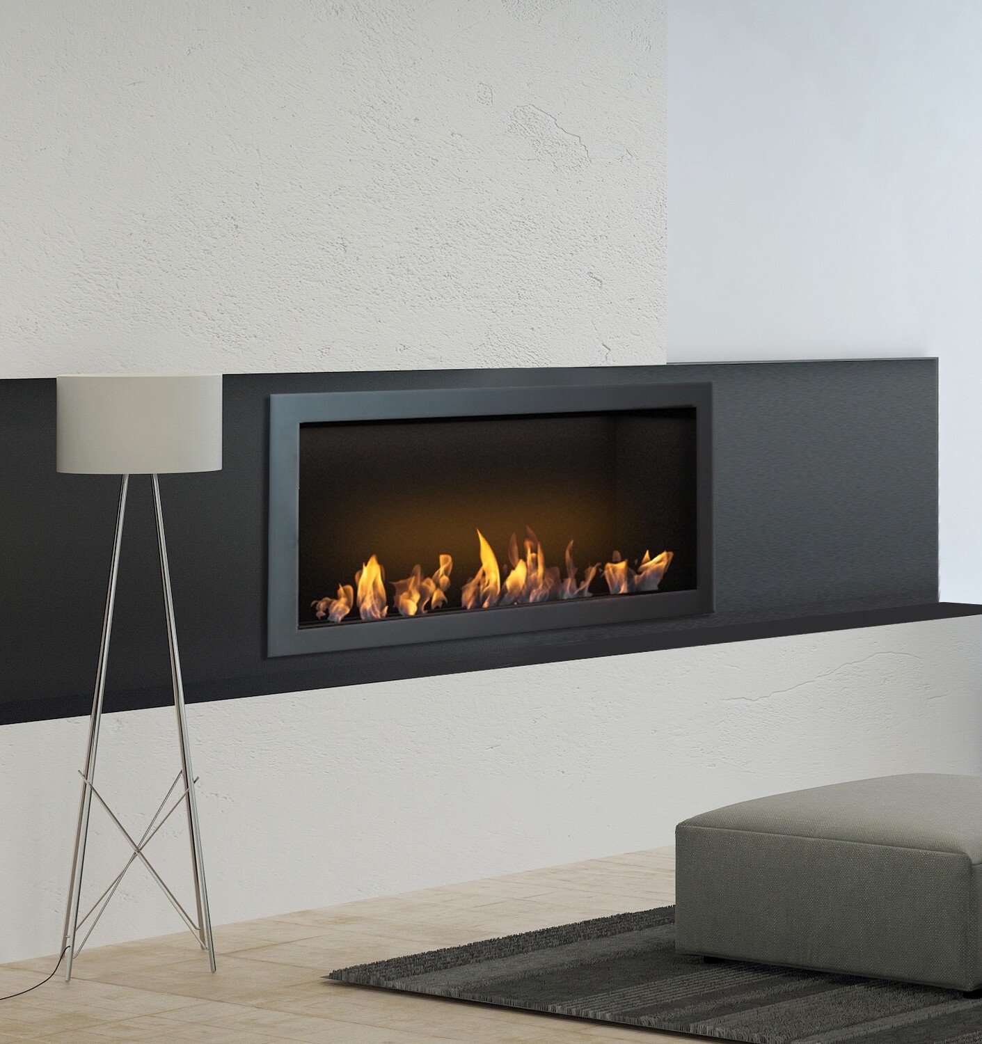 Built In Bio Ethanol Fireplace Slimline 2000mm