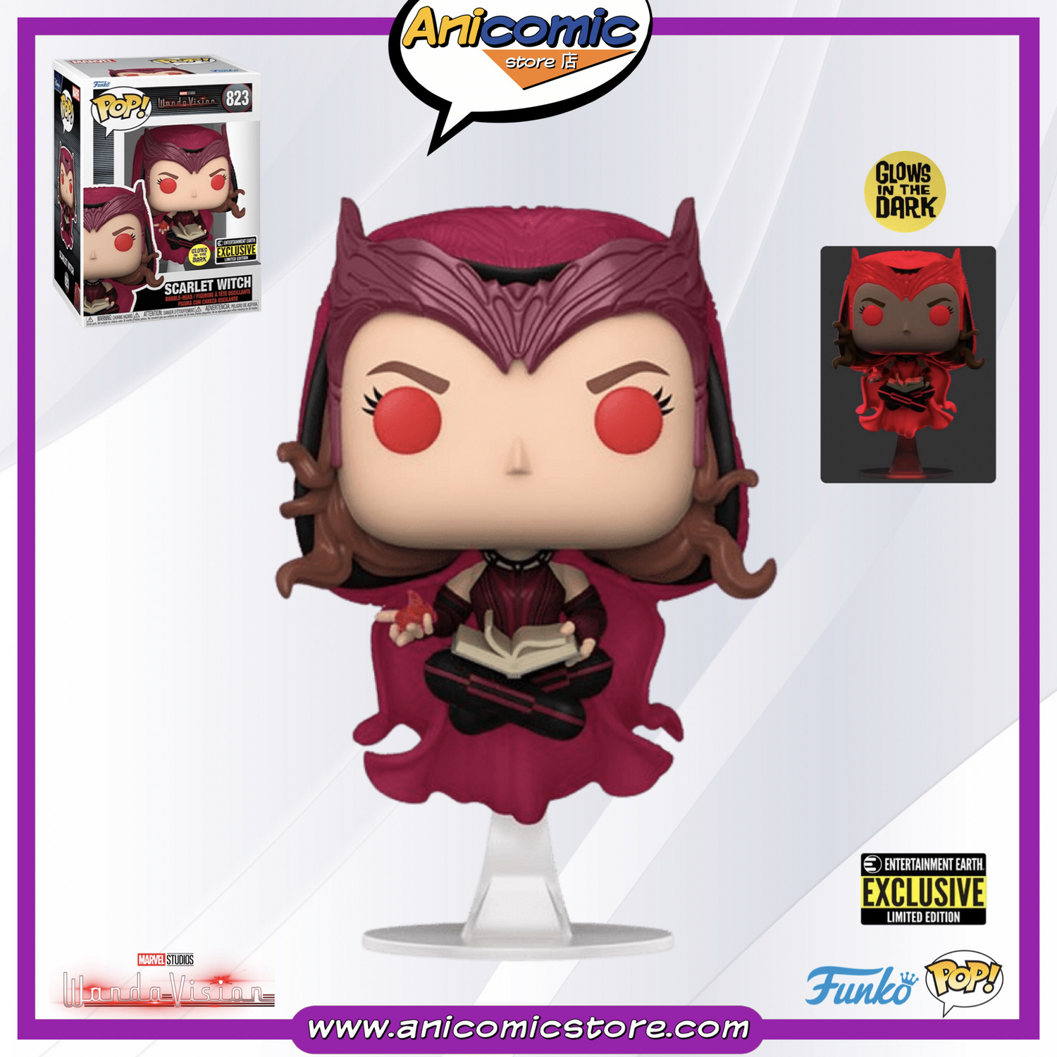 Funko Pop Scarlet Witch - GITD - Entertainment Earth Exclusive - Wandavision
