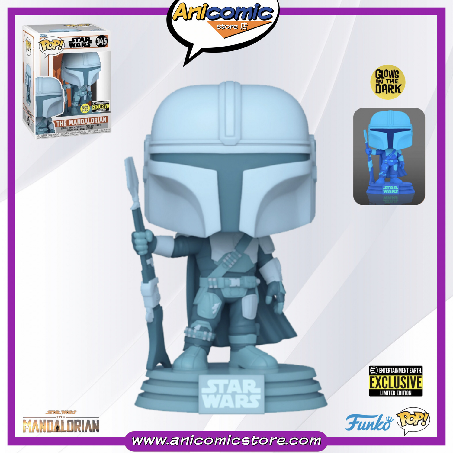 Funko Pop The Mandalorian hologram - GITD - Entertainment Earth Exclusive
