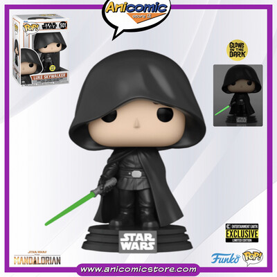 Funko Pop Luke Skywalker - GITD - Entertainment Earth Exclusive - The Mandalorian