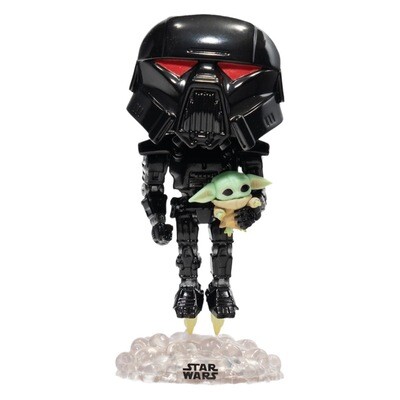Funko Pop Dark Trooper with Grogu - GITD - Entertainment Earth Exclusive - The Mandalorian