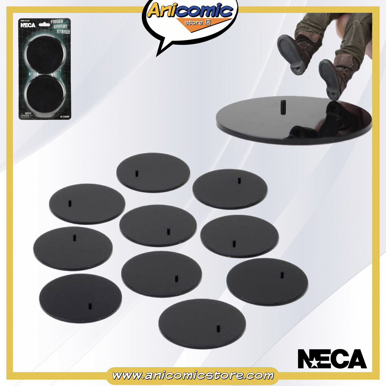 Neca Action Figure Black Display Stand 10-Pack