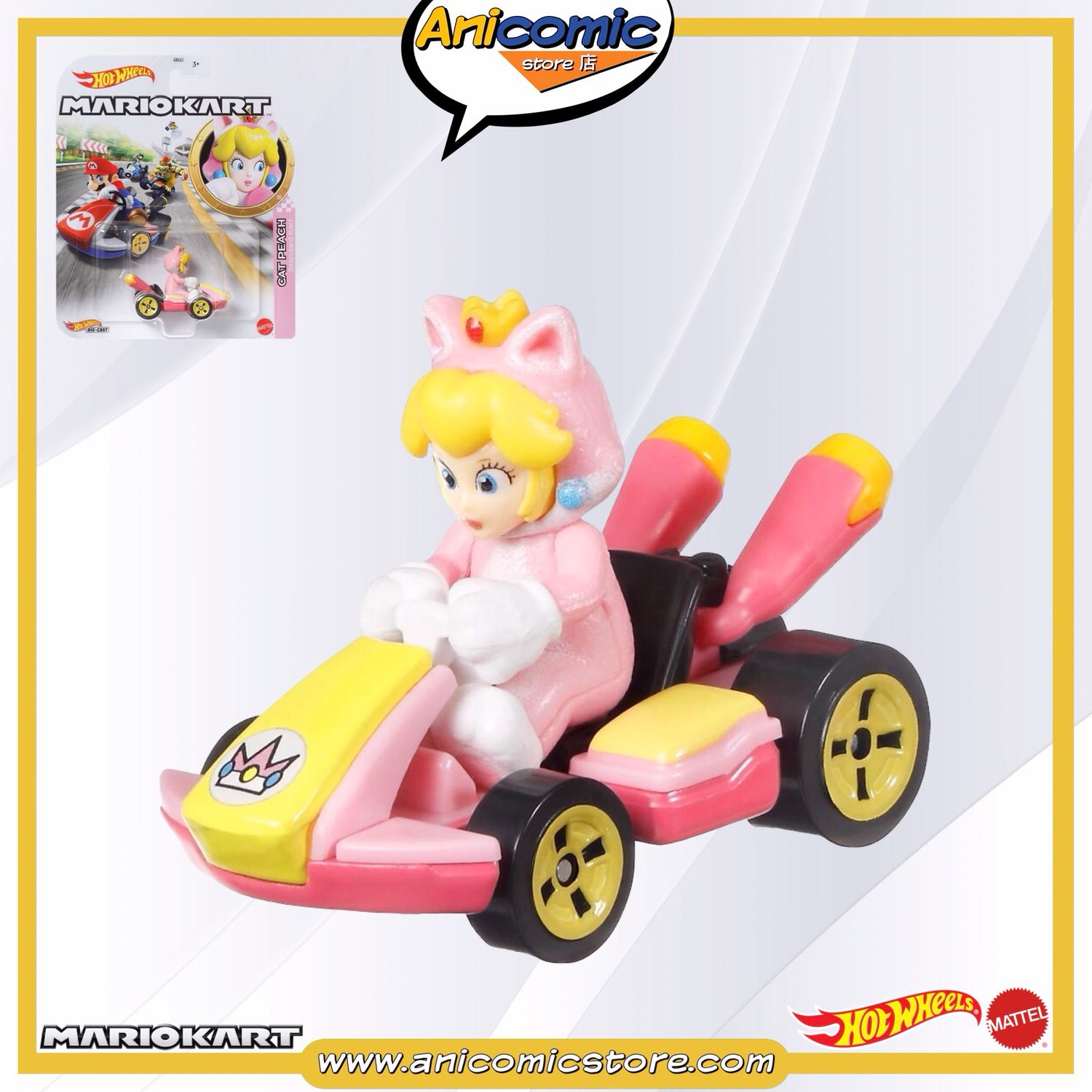 Hot Wheels Cat Peach Standard Kart - Mario Kart