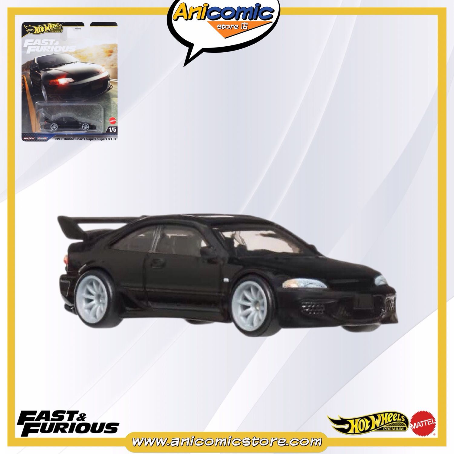 Hot Wheels Premium 1993 Honda Civic Coupe - The Fast &amp; the Furious