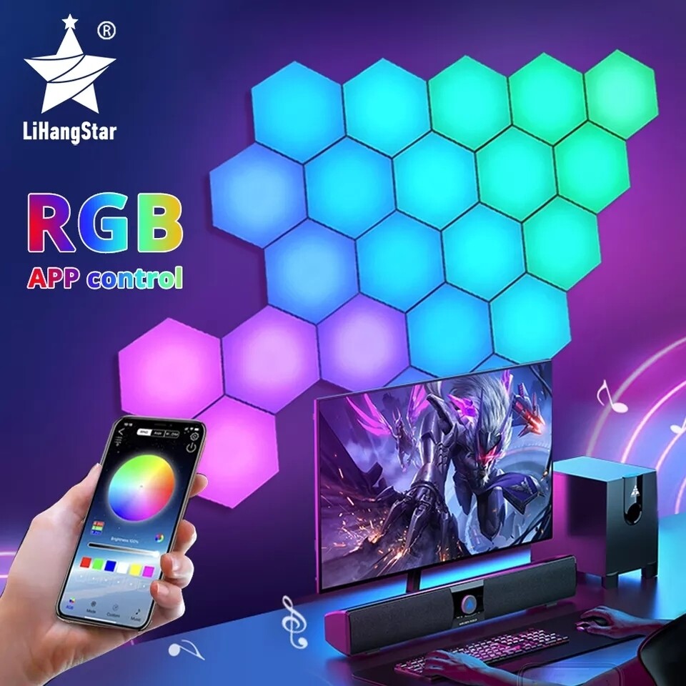 Loup blanc™ leds hexagonales tactiles Lihangstar