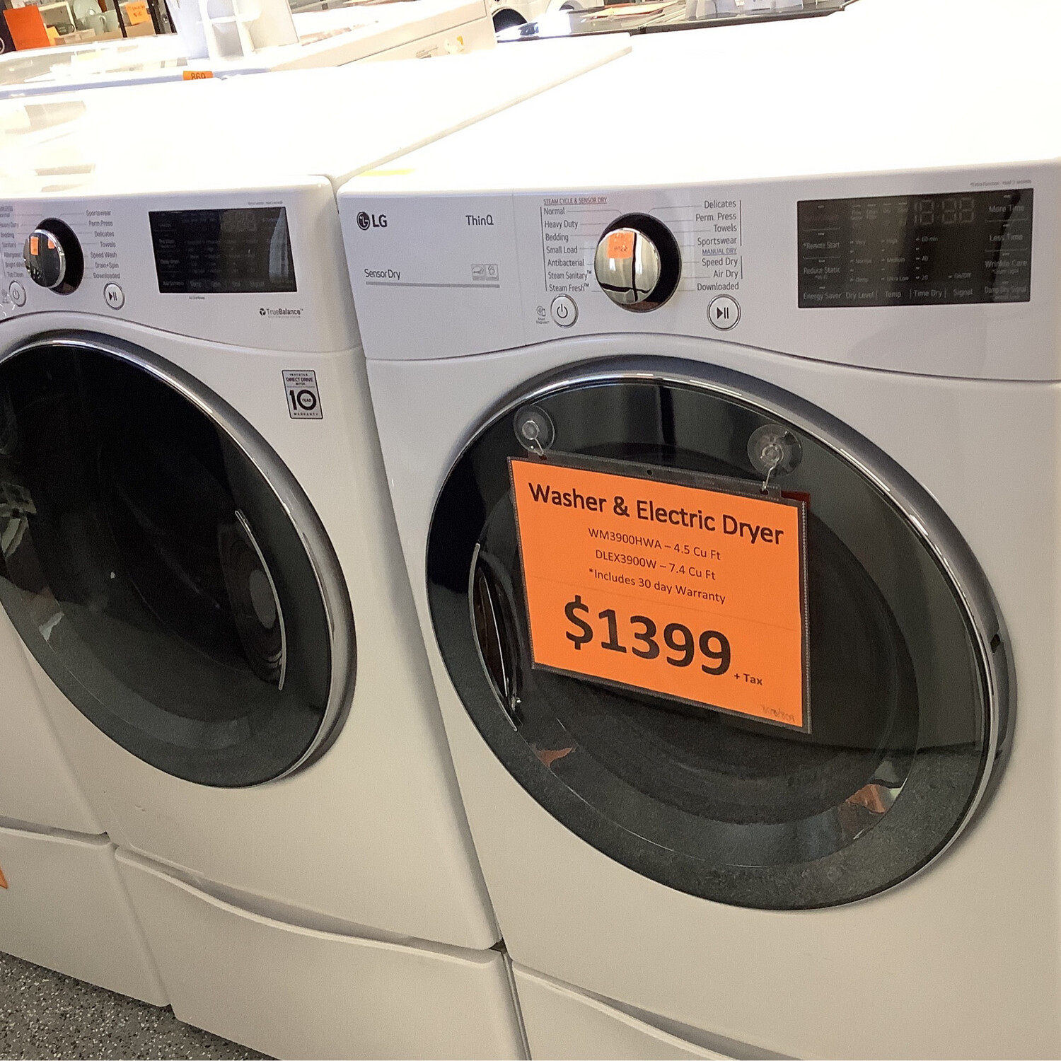 LG 4.5 cu.ft. Smart wi-fi Enabled Front Load Washer with TurboWash™ 360 Technology / 7.4 cu.ft. Electric Dryer with TurboSteam™