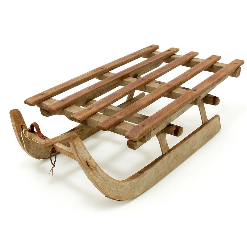 wooden toboggan