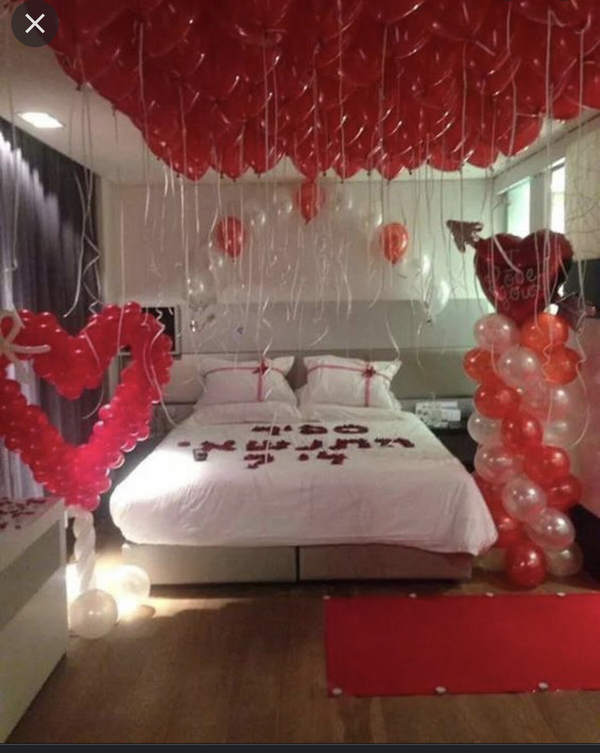 Decorated hotel room