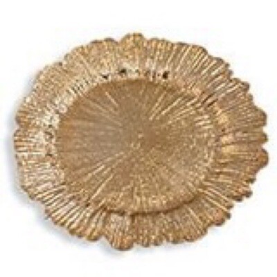 Plastic Reef charger plate 13”  gold