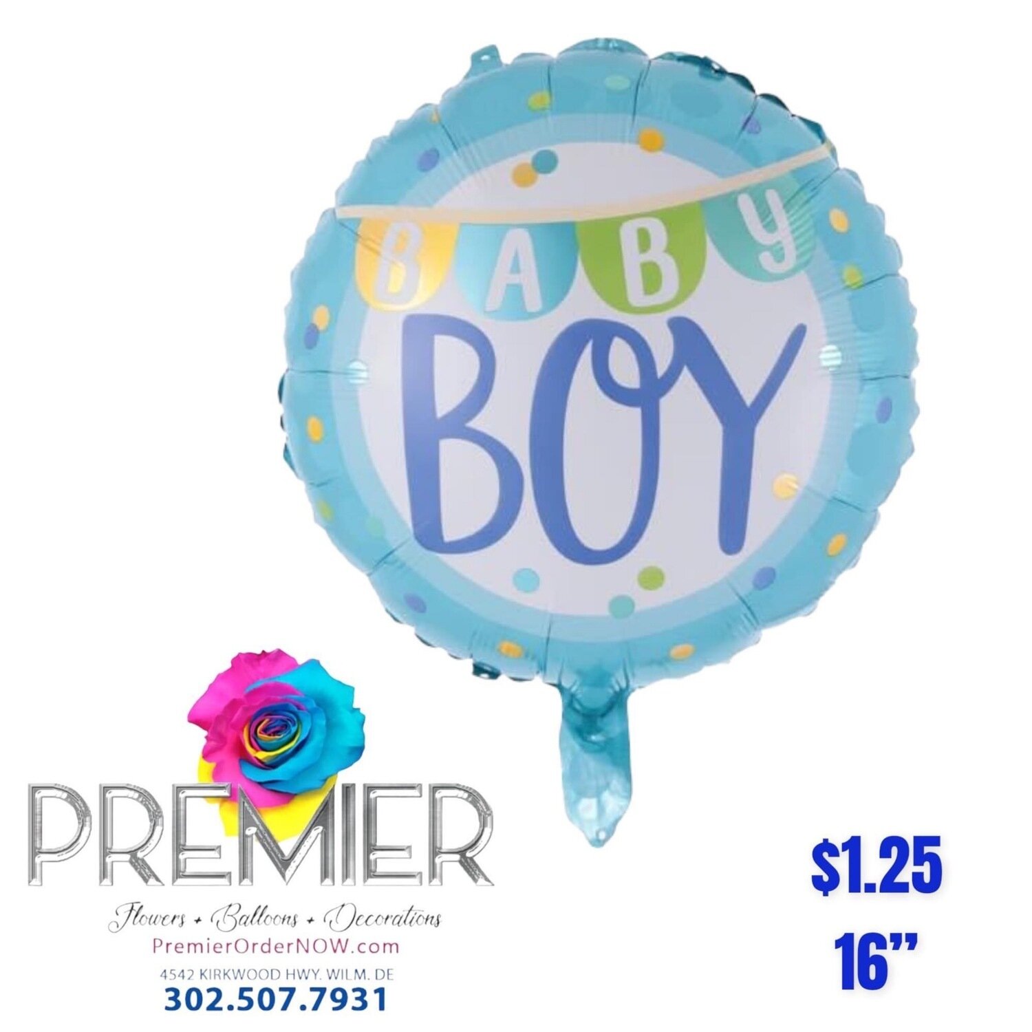 Baby boy blue balloon 16