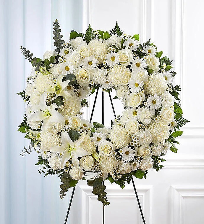 Serene Blessings Standing Wreath- Blue and White