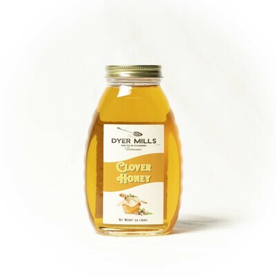 Dyer Co Brand Clover Honey 1lb glass jar