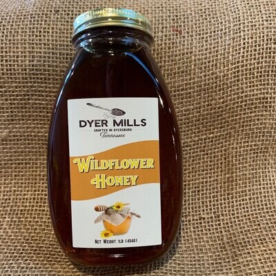Dyer Co Brand Wildflower Honey 1 lb glass jar