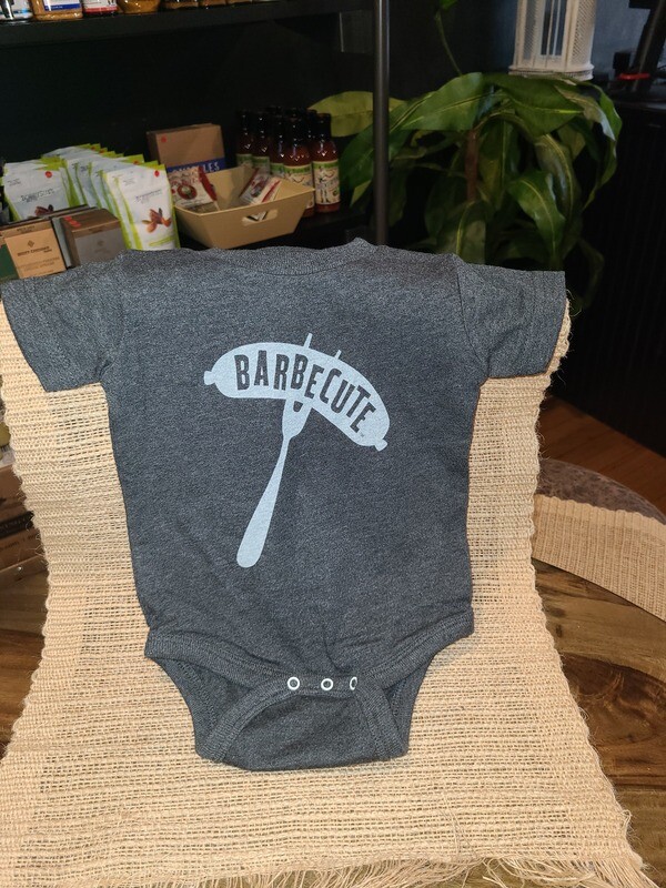 Barbecute Onesie - Charcoal 6 mo