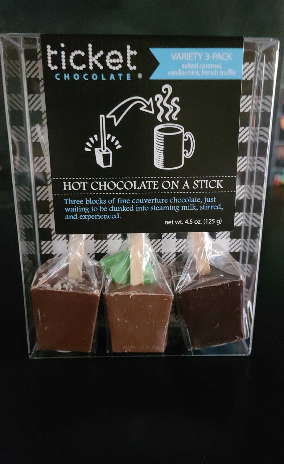 Ticket Chocolate Hot Chocolate on a Stick 3 pack