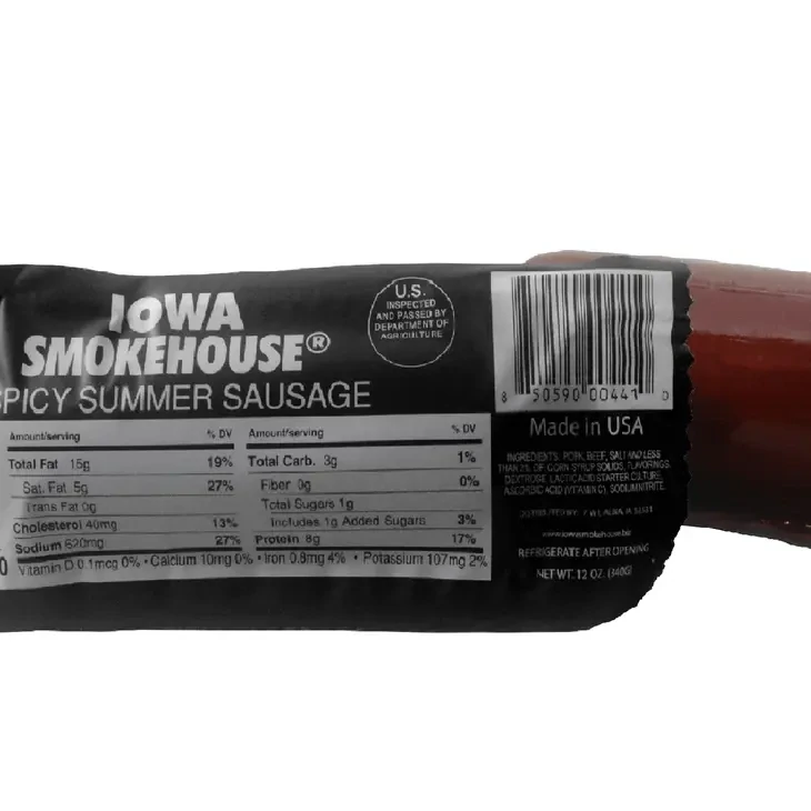 Iowa Smokehouse Spicy Summer Sausage 12 oz