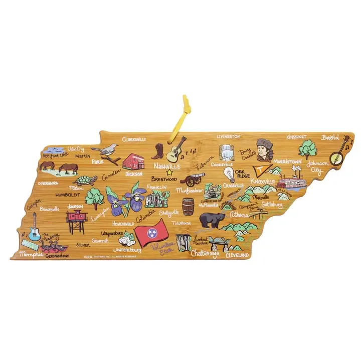 Tennessee Cutting Board with Artwork by Fish Kiss Tennessee Cutting Board with Artwork by Fish Kiss