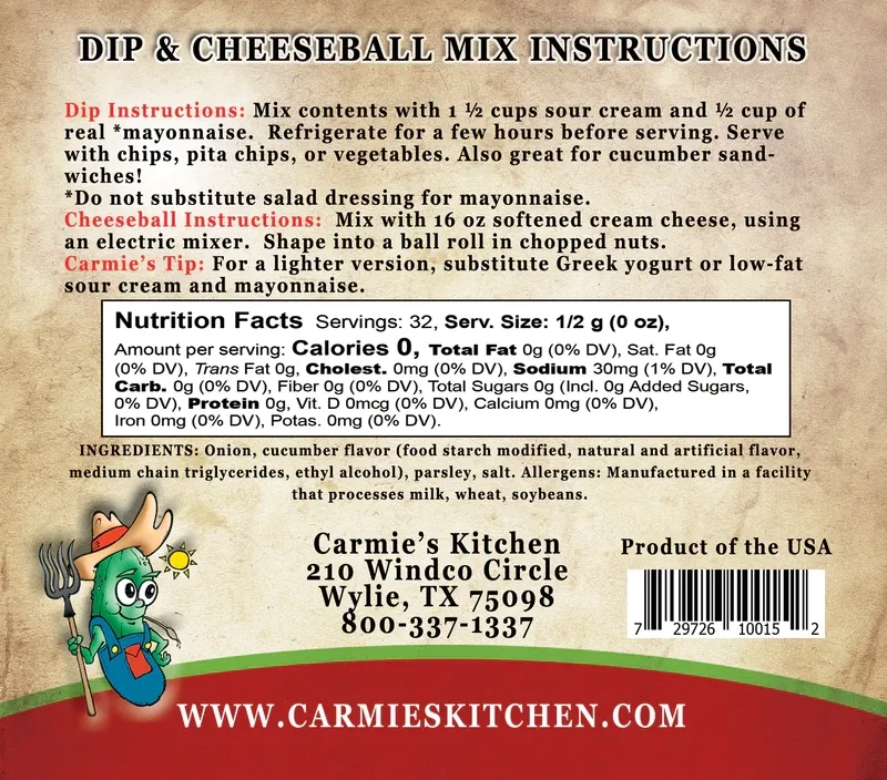 Carmie's Country Cucumber Dip