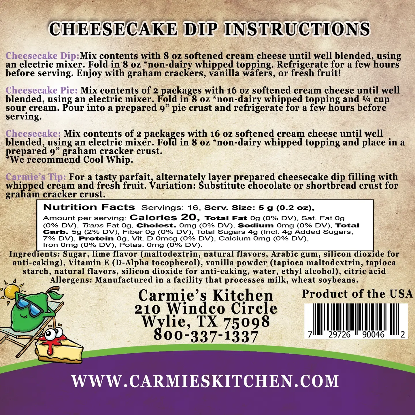 Carmie's Keylime Pie Cheesecake Dip