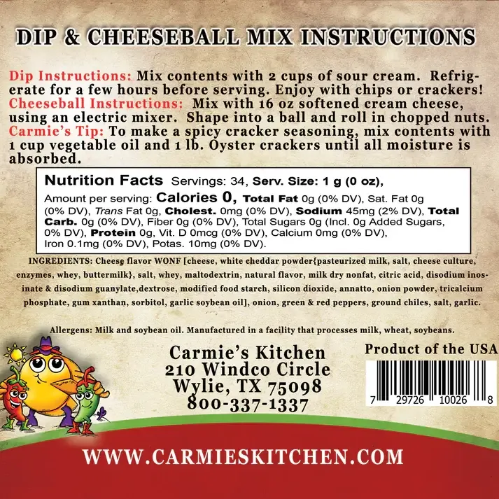 Carmie's Jalapeno Cheddar Dip