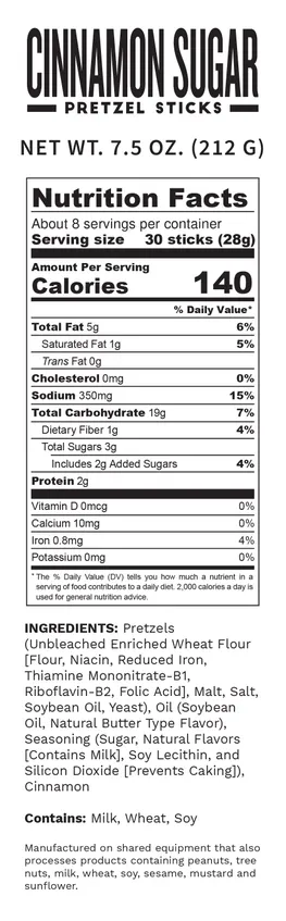 Pop Daddy Cinnamon Sugar Seasoned Pretzels 7.5