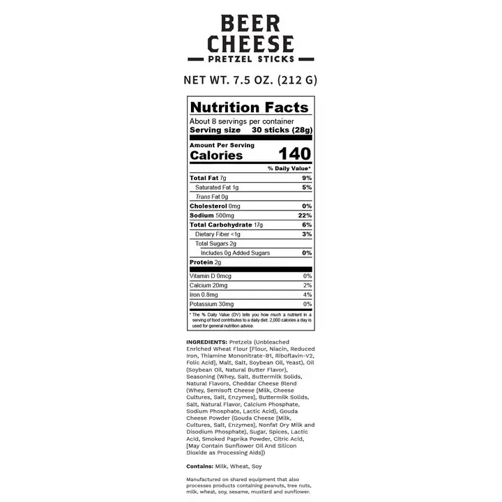 Pop Daddy Beer Cheese Pretzels 7.5oz