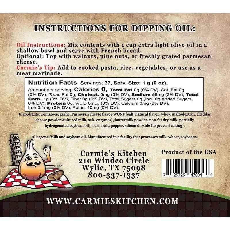 Carmie's Basil Pesto Dipping Oil Seasoning