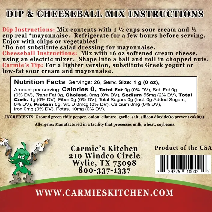 Carmie's Green Chile and Cilantro Dip