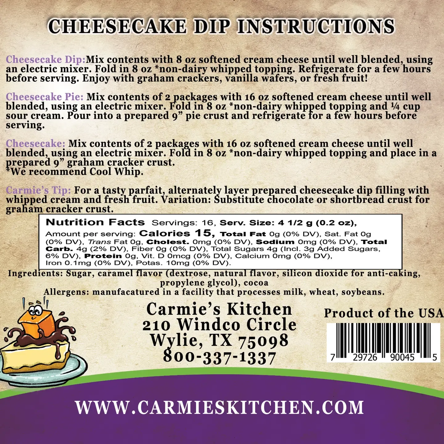 Carmie's Chocolate Caramel Fudge Cheesecake Dip
