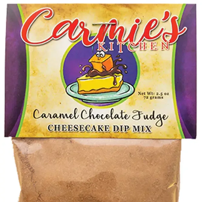 Carmie's Chocolate Caramel Fudge Cheesecake Dip