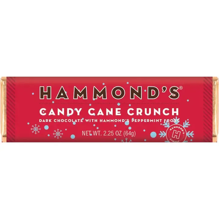 Hammond's Candy Chocolate Bar Candy Cane Crunch Dark
