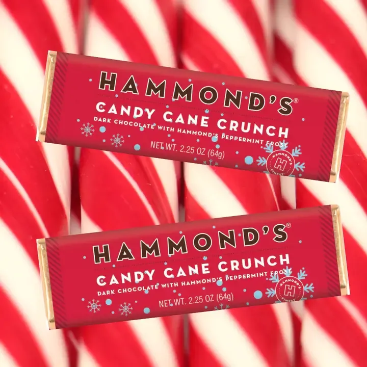 Hammond's Candy Chocolate Bar Candy Cane Crunch Dark