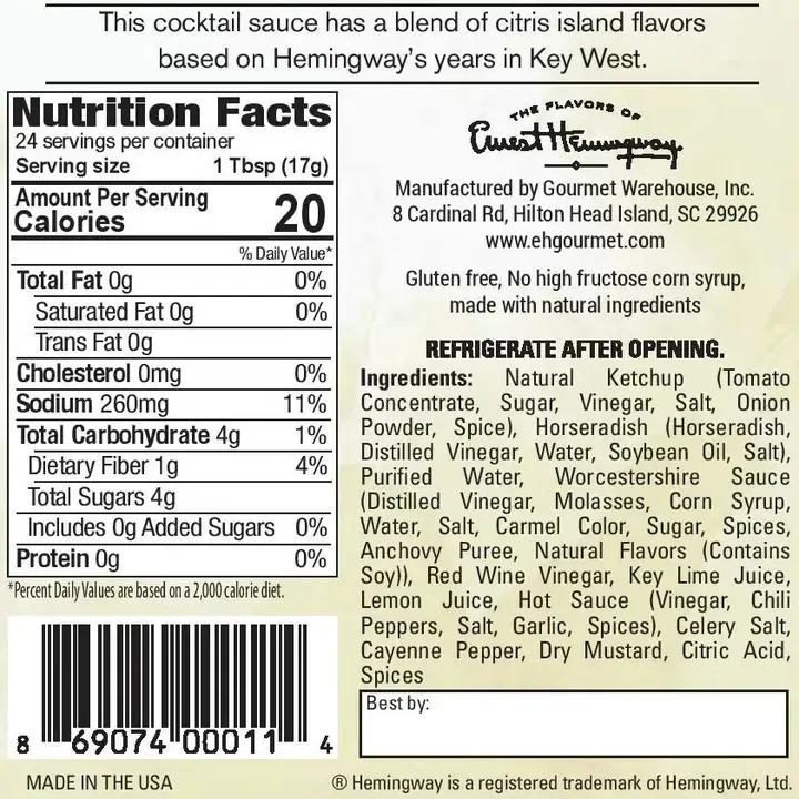 Hemingway The Island Cocktail Sauce